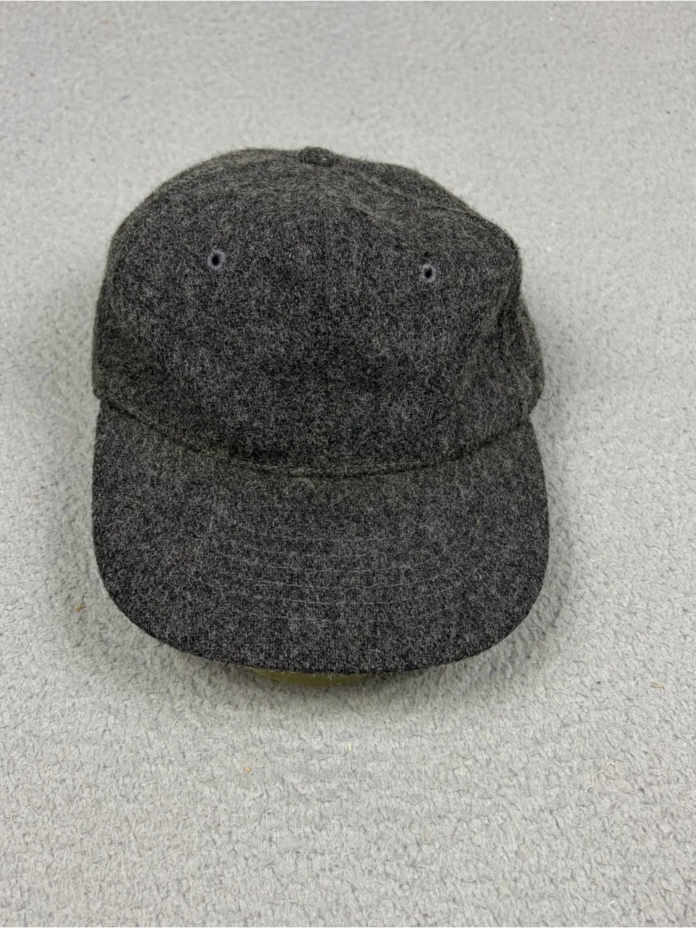 Vintage J. Crew Wool Hat Cap Charcoal Gray Adjustable Baseball Made in USA